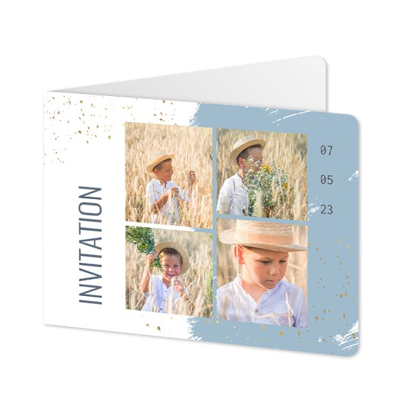 Folded card landscape rounded corners 14,3 x 10 cm