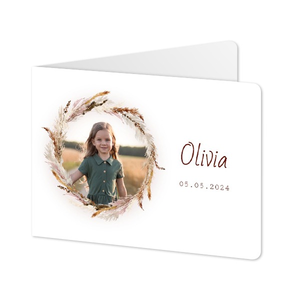 Folded card landscape rounded corners 14,3 x 10 cm