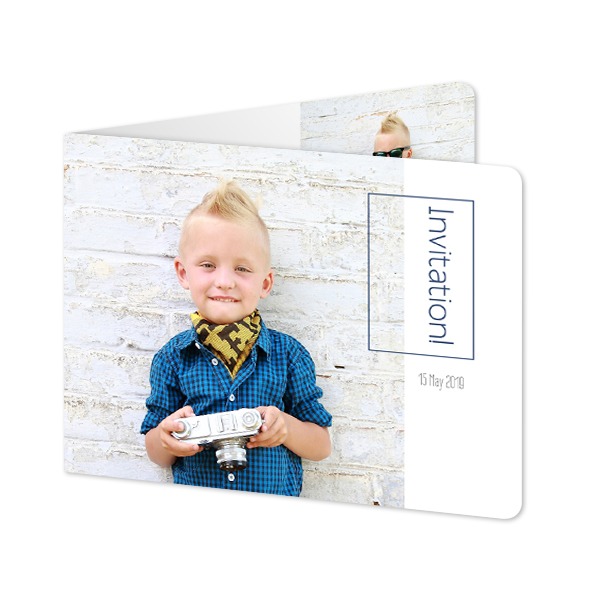 Folded card landscape rounded corners 14,3 x 10 cm