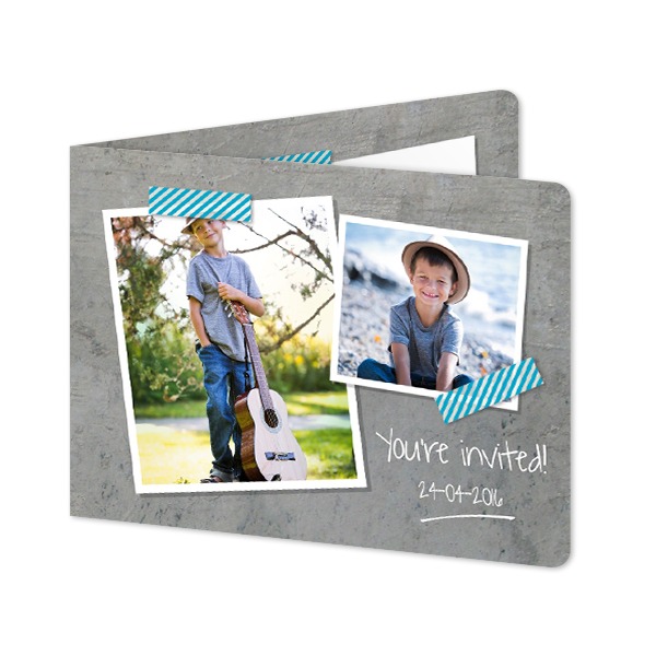 Folded card landscape rounded corners 14,3 x 10 cm