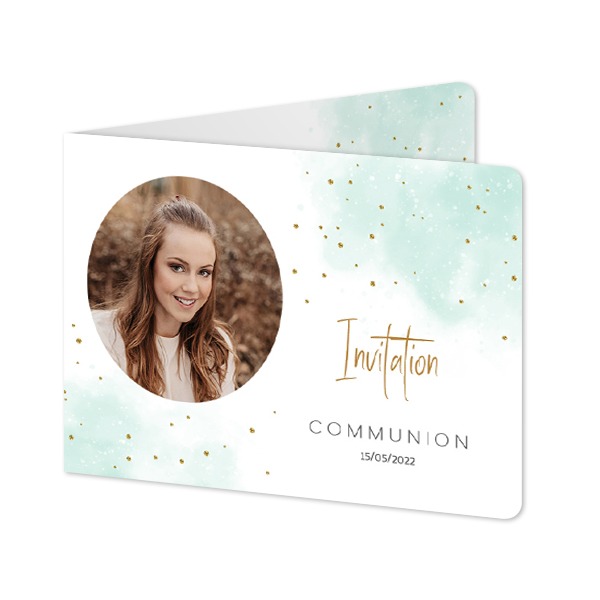 Faire-part 2 volets Paysage coins arrondis 14,3 x 10 cm