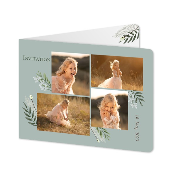 Gevouwen wenskaart liggend met ronde hoeken 14,3 x 10 cm