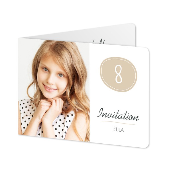 Folded card landscape rounded corners 14,3 x 10 cm