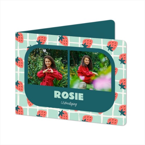 Gevouwen wenskaart liggend met ronde hoeken 14,3 x 10 cm