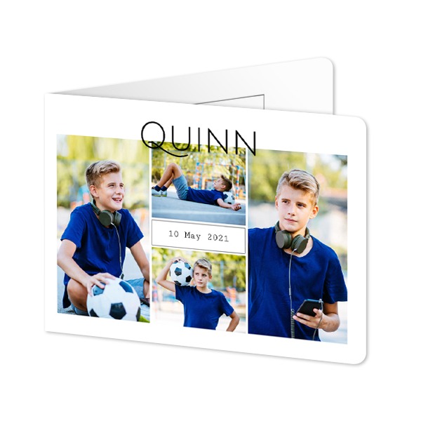 Folded card landscape rounded corners 14,3 x 10 cm