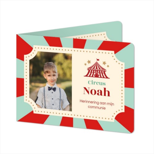 Gevouwen Kaart liggend met ronde hoeken 14,3 x 10 cm