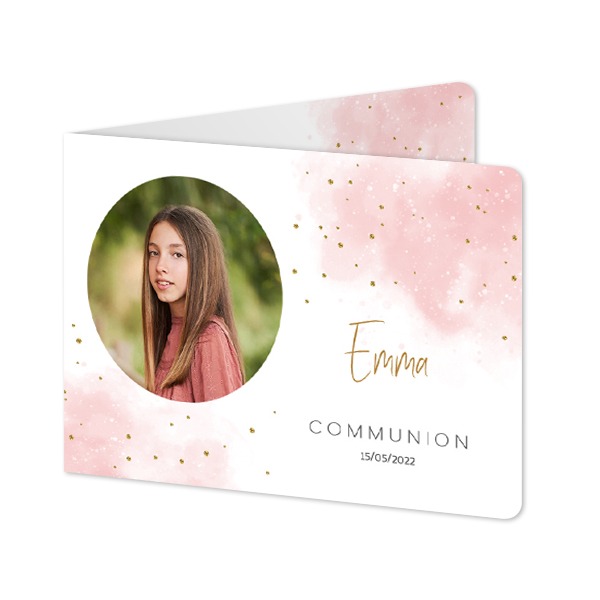 Gevouwen Kaart liggend met ronde hoeken 14,3 x 10 cm