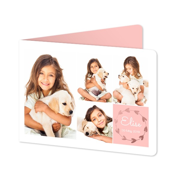 Falt-Grusskarte Querformat mit abgerundeten Ecke 14,3 x 10 cm