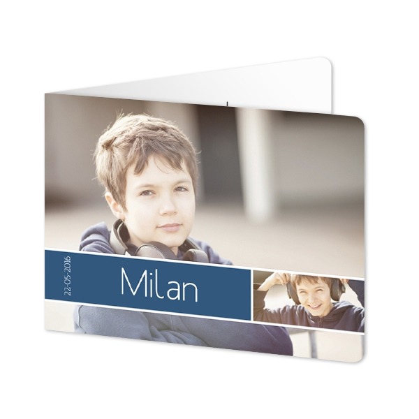Folded card landscape rounded corners 14,3 x 10 cm