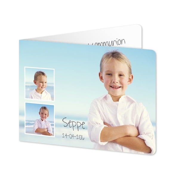 Folded card landscape rounded corners 14,3 x 10 cm