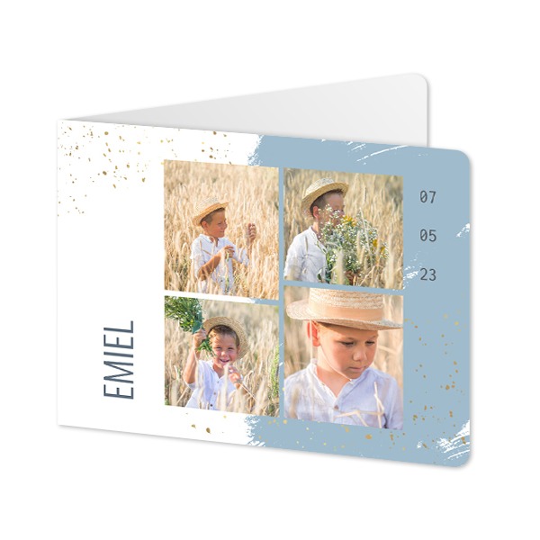 Folded card landscape rounded corners 14,3 x 10 cm