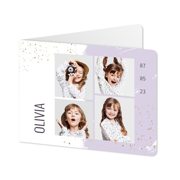 Folded card landscape rounded corners 14,3 x 10 cm