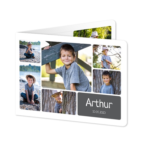 Folded card landscape rounded corners 14,3 x 10 cm