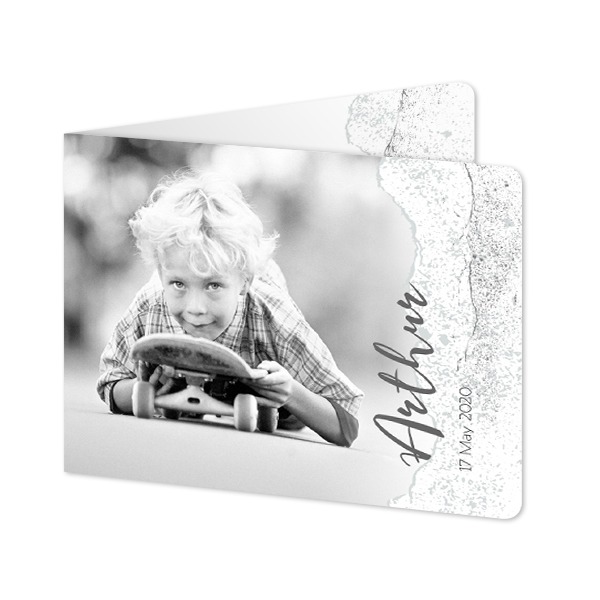 Folded card landscape rounded corners 14,3 x 10 cm