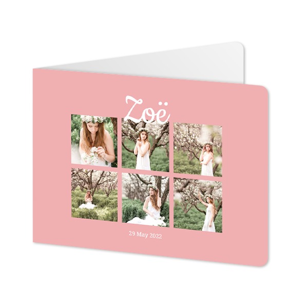 Folded card landscape rounded corners 14,3 x 10 cm