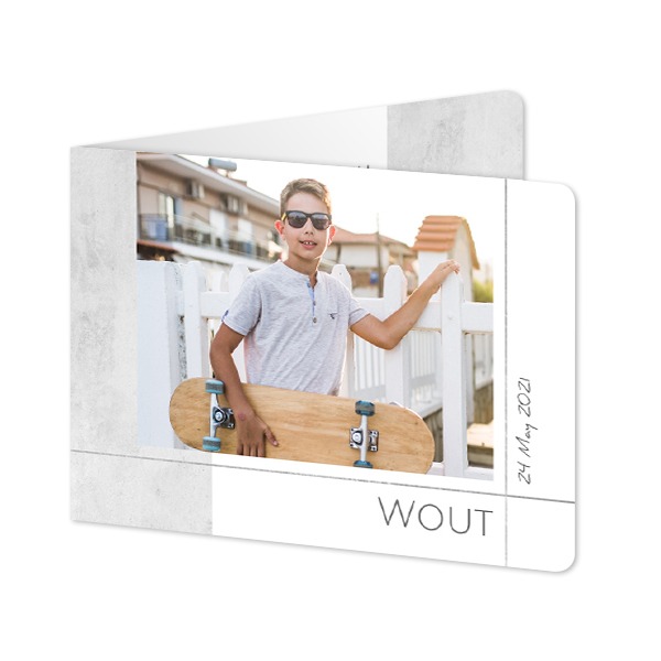 Folded card landscape rounded corners 14,3 x 10 cm