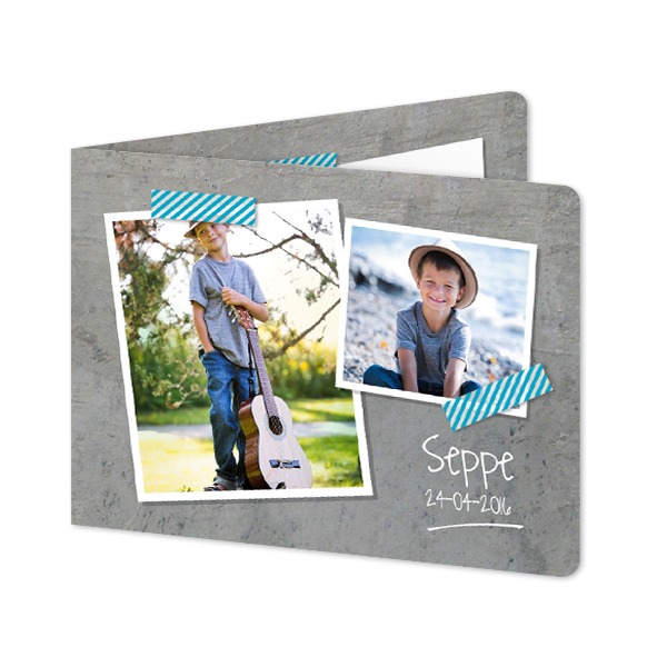 Folded card landscape rounded corners 14,3 x 10 cm