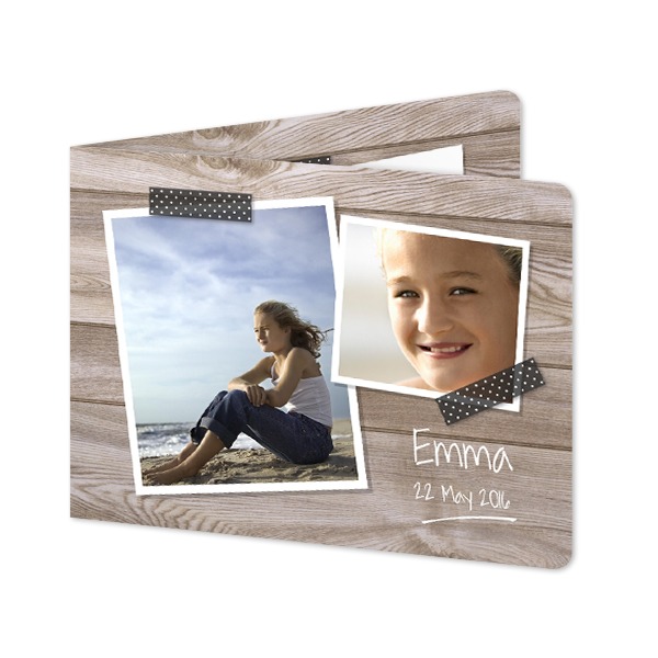 Faire-part 2 volets Paysage coins arrondis 14,3 x 10 cm