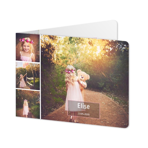 Doble Fotokort Liggende runde hjørner 14,3 x 10 cm