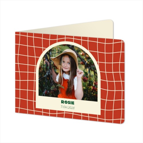 Folded card landscape rounded corners 14,3 x 10 cm