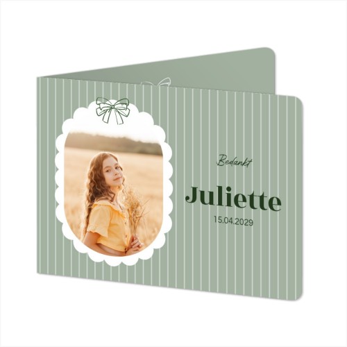 Gevouwen Kaart liggend met ronde hoeken 14,3 x 10 cm