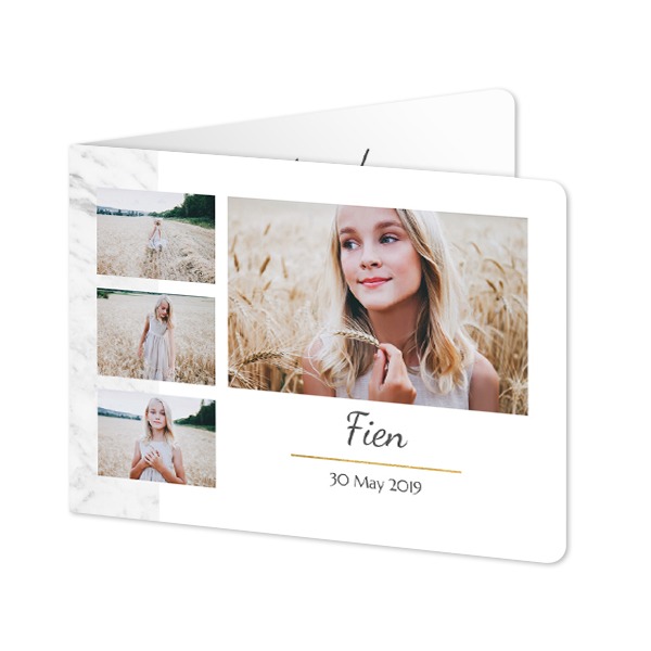 Folded card landscape rounded corners 14,3 x 10 cm