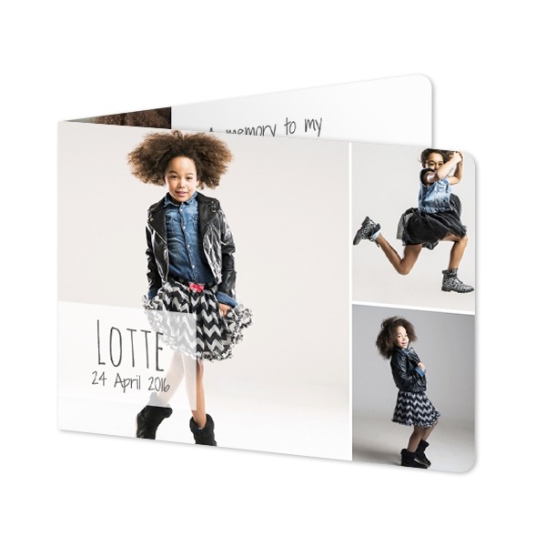 Folded card landscape rounded corners 14,3 x 10 cm