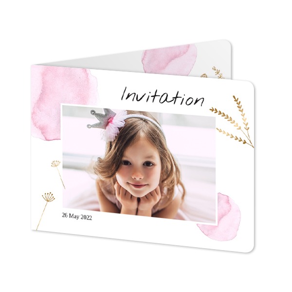 Gevouwen Kaart liggend met ronde hoeken 14,3 x 10 cm