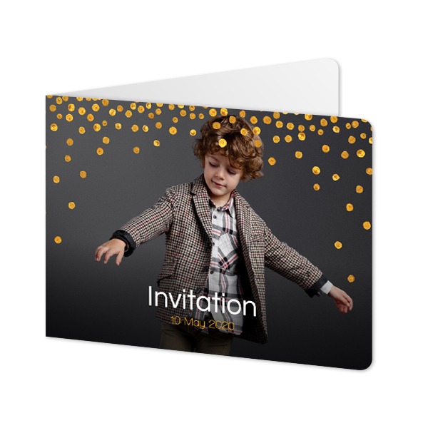 Folded card landscape rounded corners 14,3 x 10 cm