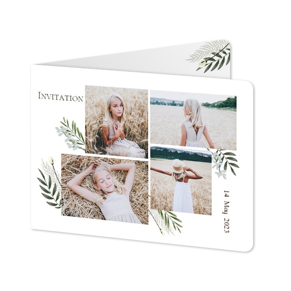 Faire-part 2 volets Paysage coins arrondis 14,3 x 10 cm