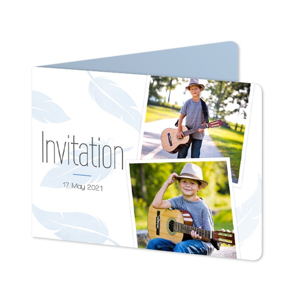 Gevouwen Kaart liggend met ronde hoeken 14,3 x 10 cm