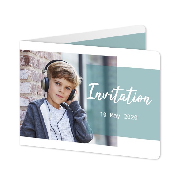 Folded card landscape rounded corners 14,3 x 10 cm