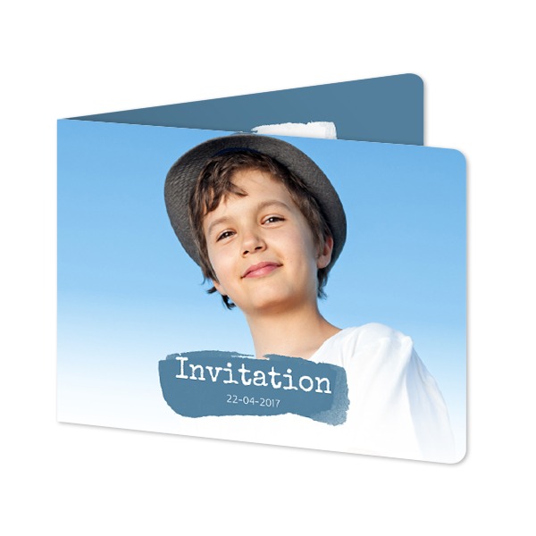 Folded card landscape rounded corners 14,3 x 10 cm