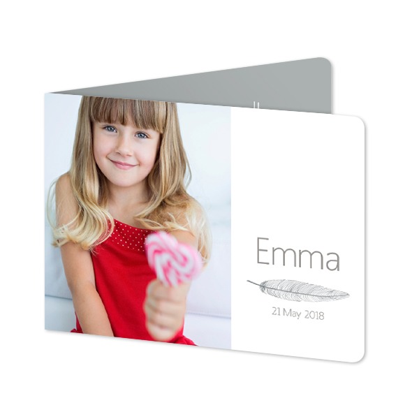 Folded card landscape rounded corners 14,3 x 10 cm