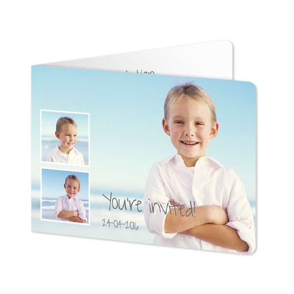 Faire-part 2 volets Paysage coins arrondis 14,3 x 10 cm