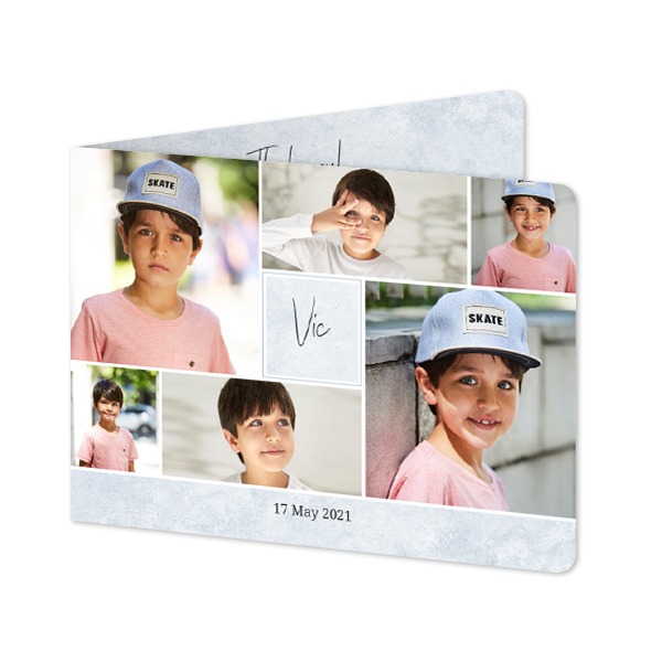 Faire-part 2 volets Paysage coins arrondis 14,3 x 10 cm