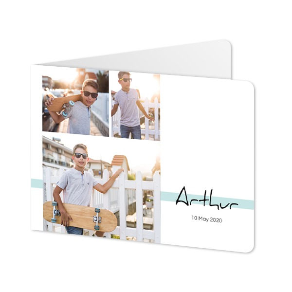 Folded card landscape rounded corners 14,3 x 10 cm