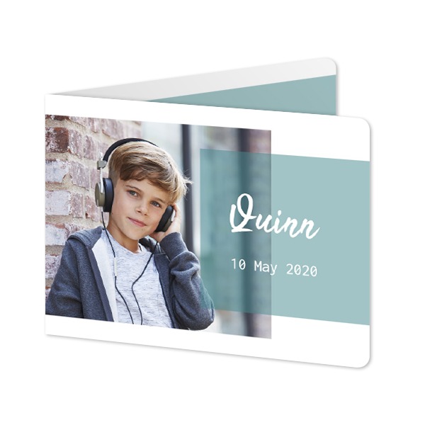 Folded card landscape rounded corners 14,3 x 10 cm