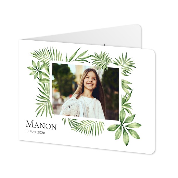 Folded card landscape rounded corners 14,3 x 10 cm