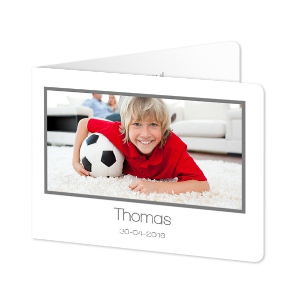 Gevouwen wenskaart liggend met ronde hoeken 14,3 x 10 cm