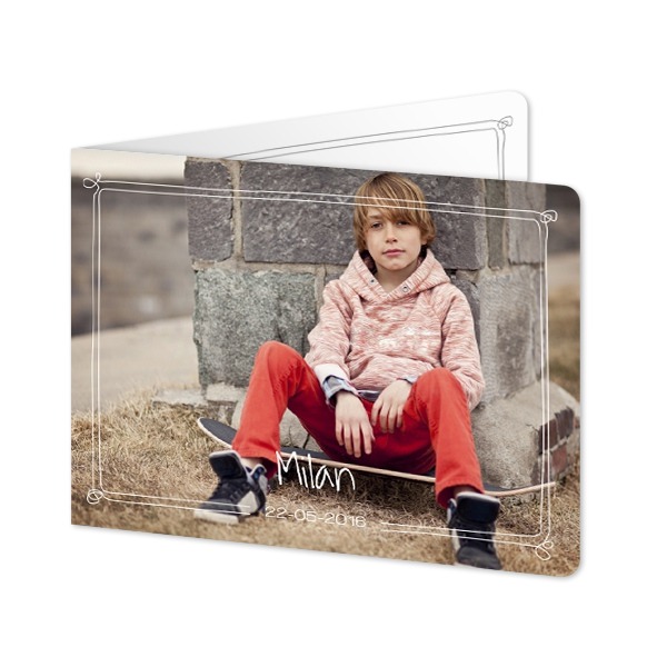 Gevouwen Kaart liggend met ronde hoeken 14,3 x 10 cm