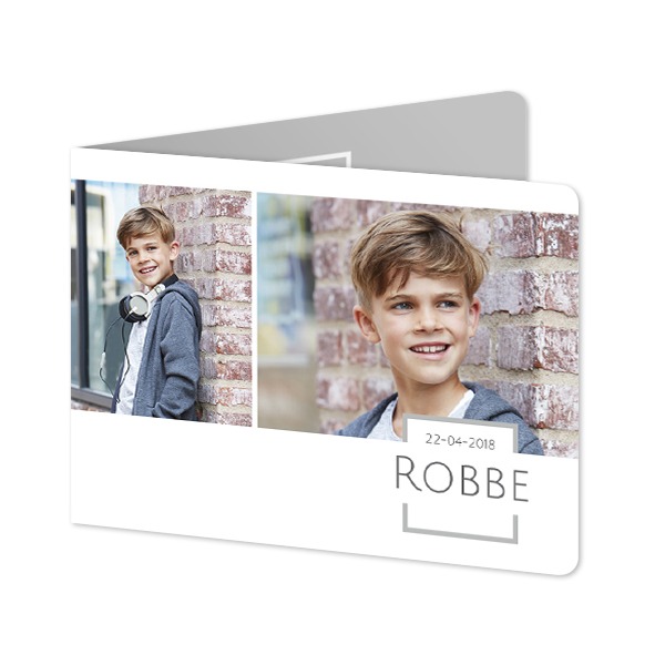 Gevouwen Kaart liggend met ronde hoeken 14,3 x 10 cm