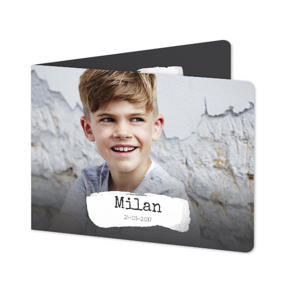 Folded card landscape rounded corners 14,3 x 10 cm