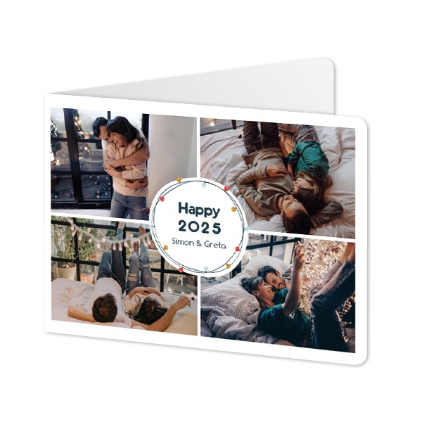 Gevouwen Kaart liggend met ronde hoeken 14,3 x 10 cm