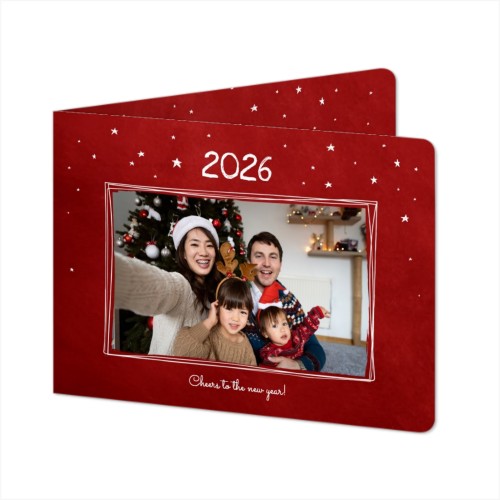 Folded card landscape rounded corners 14,3 x 10 cm