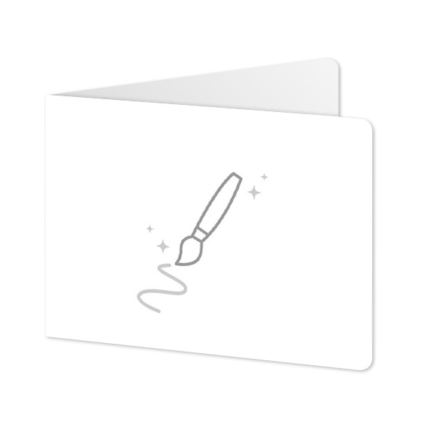 Folded card landscape rounded corners 14,3 x 10 cm