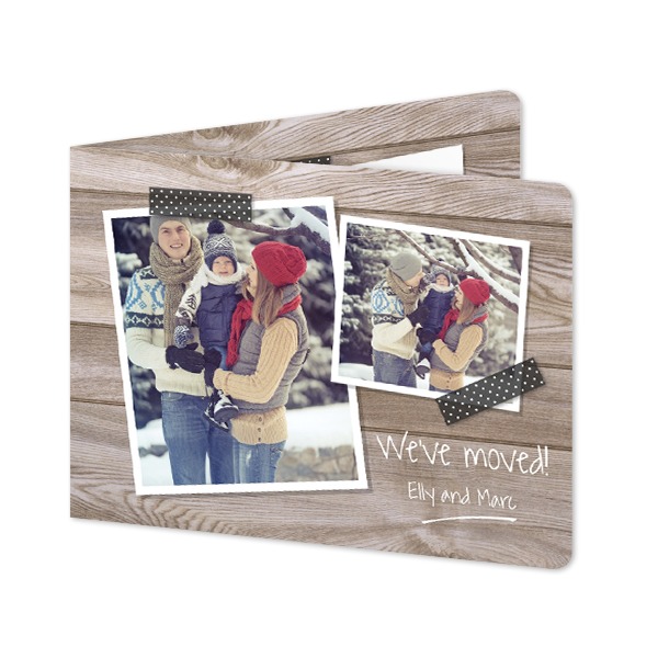 Folded card landscape rounded corners 14,3 x 10 cm