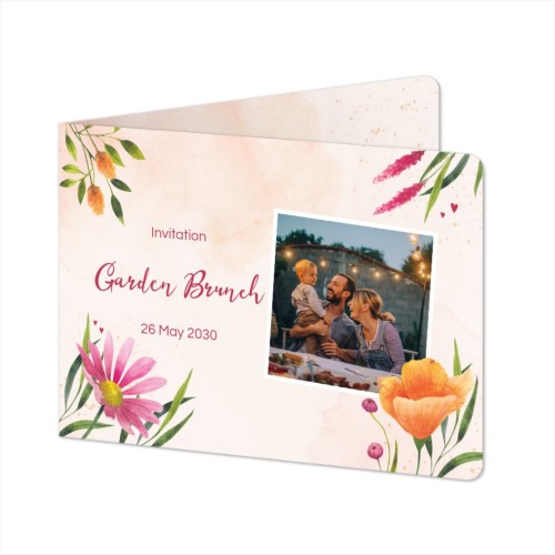 Folded card landscape rounded corners 14,3 x 10 cm Folded card landscape rounded corners 14,3 x 10 cm