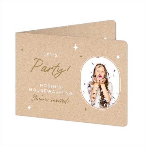 Gevouwen Kaart liggend met ronde hoeken 14,3 x 10 cm