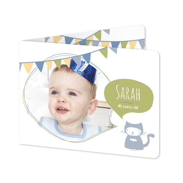 Faire-part 2 volets Paysage coins arrondis 14,3 x 10 cm